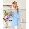 Ekouaer Long Sleeve Nightgowns for Women Soft Knit House Dress Sleepshirts(Blue Ocean)
