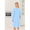 Ekouaer Long Sleeve Nightgowns for Women Soft Knit House Dress Sleepshirts(Blue Ocean)