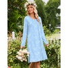 Ekouaer Long Sleeve Nightgowns for Women Soft Knit House Dress Sleepshirts(Blue Ocean)