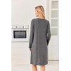 Ekouaer Long Sleeve Nightgowns for Women Soft Knit House Dress Sleepshirts(Gray)