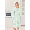 Ekouaer Long Sleeve Nightgowns for Women Soft Knit House Dress Sleepshirts(Green Flower)