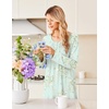 Ekouaer Long Sleeve Nightgowns for Women Soft Knit House Dress Sleepshirts(Green Flower)