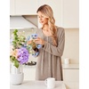 Ekouaer Long Sleeve Nightgowns for Women Soft Knit House Dress Sleepshirts(Khakki)