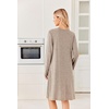Ekouaer Long Sleeve Nightgowns for Women Soft Knit House Dress Sleepshirts(Khakki)