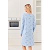 Ekouaer Long Sleeve Nightgowns for Women Soft Knit House Dress Sleepshirts(Light Blue Flower)