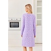 Ekouaer Long Sleeve Nightgowns for Women Soft Knit House Dress Sleepshirts(Purple Flower)