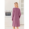 Ekouaer Long Sleeve Nightgowns for Women Soft Knit House Dress Sleepshirts(Red)