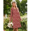 Ekouaer Long Sleeve Nightgowns for Women Soft Knit House Dress Sleepshirts(Red Floral)