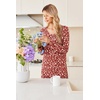 Ekouaer Long Sleeve Nightgowns for Women Soft Knit House Dress Sleepshirts(Red Floral)