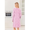 Ekouaer Long Sleeve Nightgowns for Women Soft Knit House Dress Sleepshirts(Red Flower)