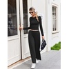 Ekouaer Lounge Sets for Women 2 Piece Matching Outfits 2026(Black)