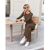 Ekouaer Lounge Sets for Women 2 Piece Matching Outfits 2026(Brown)