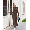 Ekouaer Lounge Sets for Women 2 Piece Matching Outfits 2026(Brown)