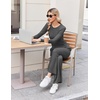 Ekouaer Lounge Sets for Women 2 Piece Matching Outfits 2026(Dark Gray)