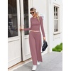 Ekouaer Lounge Sets for Women 2 Piece Matching Outfits 2026(Fuchsia)