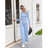 Ekouaer Lounge Sets for Women 2 Piece Matching Outfits 2026(Light Blue)