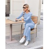 Ekouaer Lounge Sets for Women 2 Piece Matching Outfits 2026(Light Blue)