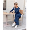 Ekouaer Lounge Sets for Women 2 Piece Matching Outfits 2026(Navy Blue)