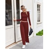 Ekouaer Lounge Sets for Women 2 Piece Matching Outfits 2026(Wine Red)