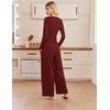 Ekouaer Lounge Sets for Women 2 Piece Matching Outfits 2026(Wine Red)