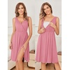Ekouaer Maternity Nursing Gown and Robe Set Labor Delivery Nightgowns(Coral Pink)