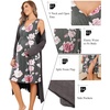 Ekouaer Maternity Nursing Gown and Robe Set Labor Delivery Nightgowns(Dark Grey&pink Flower)