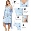 Ekouaer Maternity Nursing Gown and Robe Set Labor Delivery Nightgowns(Light Blue Moon Planet Butterfly)