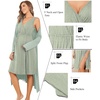 Ekouaer Maternity Nursing Gown and Robe Set Labor Delivery Nightgowns(Light Green Leopard)