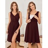 Ekouaer Maternity Nursing Gown and Robe Set Labor Delivery Nightgowns(Maroon)