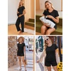 Ekouaer Maternity Nursing Pajamas Set 3 Piece Postpartum Breastfeeding Pjs(Black)