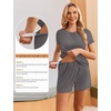 Ekouaer Maternity Nursing Pajamas Set 3 Piece Postpartum Breastfeeding Pjs(Dark Gray)