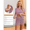 Ekouaer Maternity Nursing Pajamas Set 3 Piece Postpartum Breastfeeding Pjs(Floral Lilac)