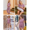 Ekouaer Maternity Nursing Pajamas Set 3 Piece Postpartum Breastfeeding Pjs(Floral Lilac)