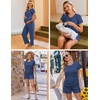 Ekouaer Maternity Nursing Pajamas Set 3 Piece Postpartum Breastfeeding Pjs(Navy Blue)