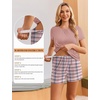 Ekouaer Maternity Nursing Pajamas Set 3 Piece Postpartum Breastfeeding Pjs(Pink Plaid)