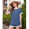 Ekouaer Maternity Pajamas 2 Piece Outfits Waffle Knit Pregnancy Sleepwear(Blue)