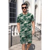 Ekouaer Mens Pajamas Sets Shorts Soft Short Sleeve Pjs(Coconut Tree Green)