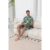 Ekouaer Mens Pajamas Sets Shorts Soft Short Sleeve Pjs(Coconut Tree Green)