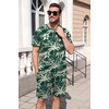 Ekouaer Mens Pajamas Sets Shorts Soft Short Sleeve Pjs(Coconut Tree Green)