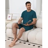 Ekouaer Mens Pajamas Sets Shorts Soft Short Sleeve Pjs(Green)