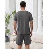 Ekouaer Mens Pajamas Sets Shorts Soft Short Sleeve Pjs(Grey)