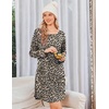 Ekouaer Nightgowns for Women Bamboo Viscose Long Sleeve Sleep Shirts(Leopard)