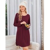 Ekouaer Nightgowns for Women Bamboo Viscose Long Sleeve Sleep Shirts(Red)