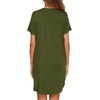 Ekouaer Nightgowns for Women Button Down Sleepshirts V Neck Sleep Dress(Army Green)