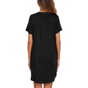 Ekouaer Nightgowns for Women Button Down Sleepshirts V Neck Sleep Dress(Black)