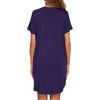 Ekouaer Nightgowns for Women Button Down Sleepshirts V Neck Sleep Dress(Blue Purple)