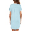 Ekouaer Nightgowns for Women Button Down Sleepshirts V Neck Sleep Dress(Light Blue)