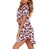 Ekouaer Nightgowns for Women Button Down Sleepshirts V Neck Sleep Dress(Pattern8_heart)