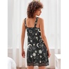 Ekouaer Nightgowns for Women Lace Trim V Neck Night Gowns for Adult Women(Black Moon Print)