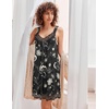 Ekouaer Nightgowns for Women Lace Trim V Neck Night Gowns for Adult Women(Black Moon Print)